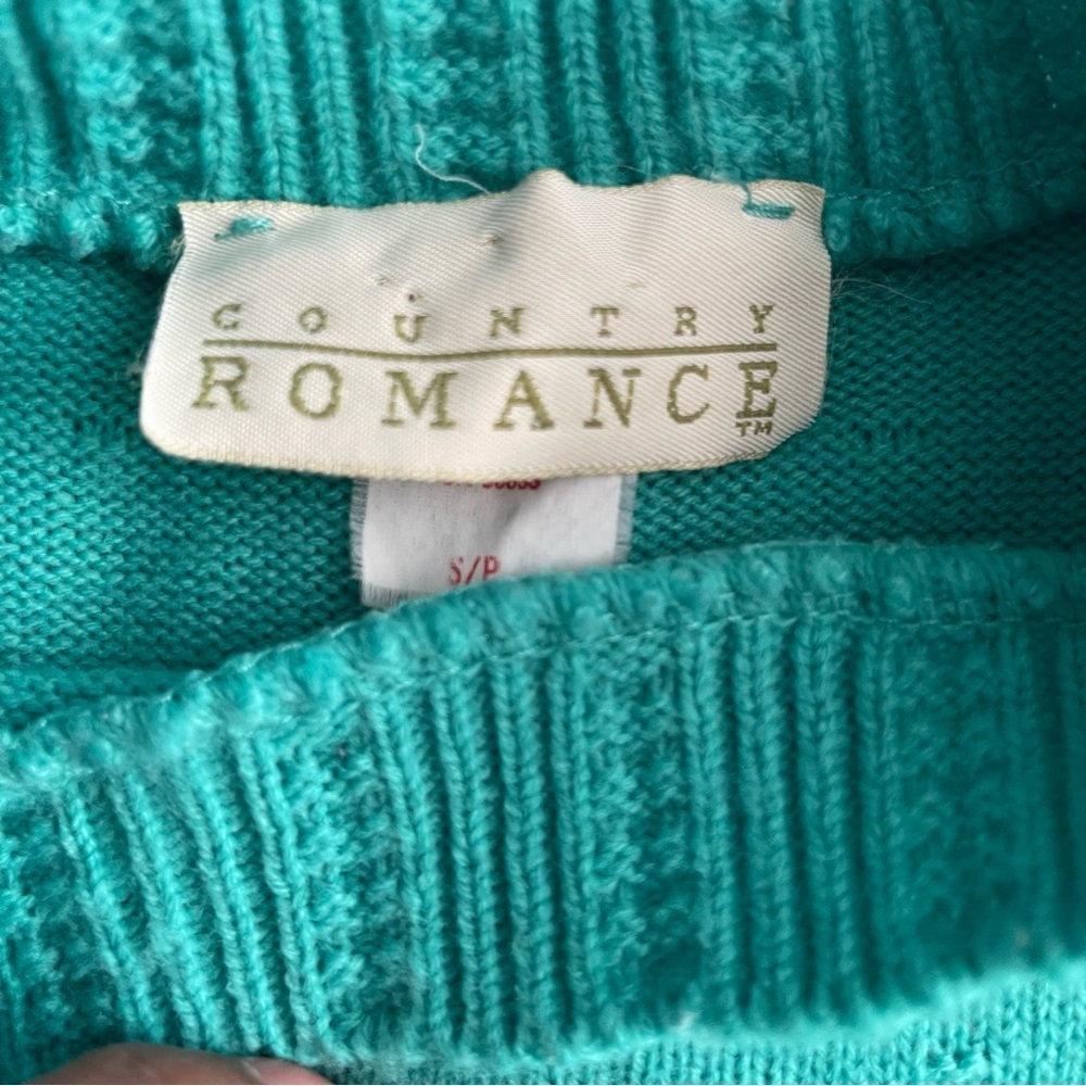 Country Romance Green Cottagecore Knit Top US S - Picture 4 of 5